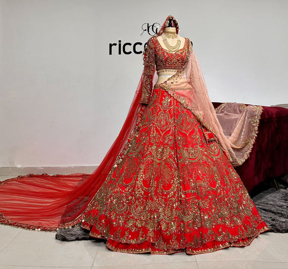 DARK RED BRIDAL LEHENGA