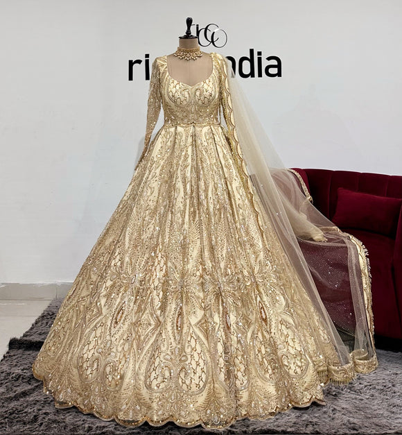 CHAMPAGNE GOLD ANARKALI GOWN