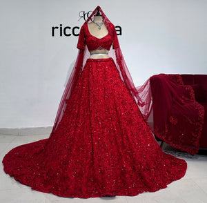 RED TRAIN LEHENGA