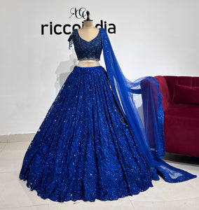 ROYAL BLUE SPARKLING LEHENGA