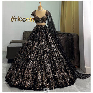 BLACK COPPER COCKTAIL LEHENGA