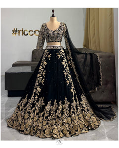 BLACK DORIWORK LEHENGA