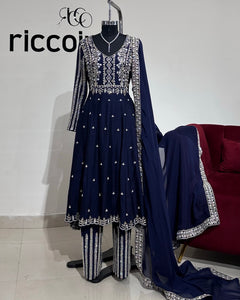 BLUE SHORT ANARKALI SUIT