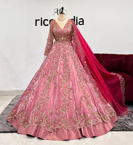 SALMON PINK JACKET LEHENGA