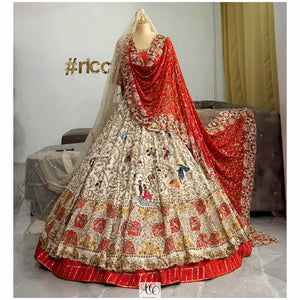 GOLD CUSTOM LEHENGA WITH LOVESTORY EMBROIDERY