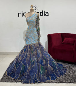 BLUE OMBRE MERMAID GOWN