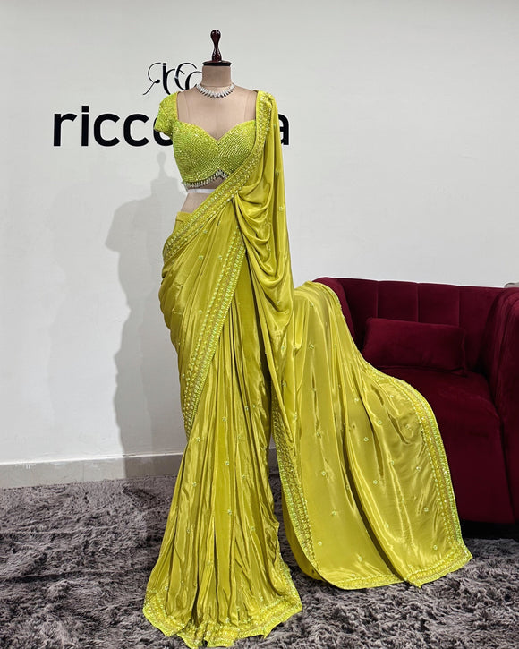 NEON GREEN SAREE