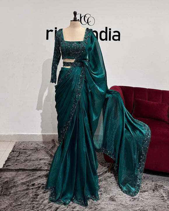 EMERALD GREEN SAREE