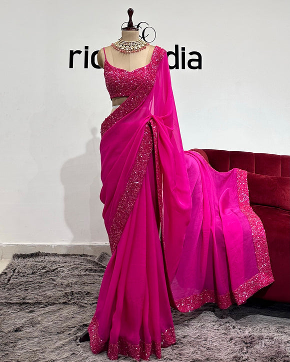 HOT PINK SAREE