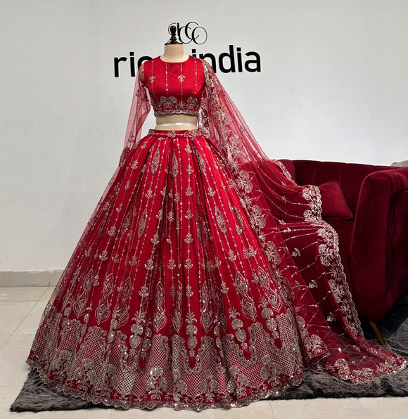 BRIGHT RED LEHENGA