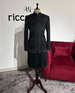 BLACK PAISLEY BANDGALA WITH KURTA PAJAMA