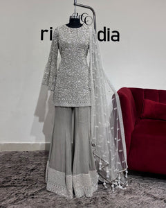 GREY SHARARA SUIT