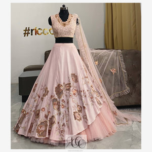 LAYERED PINK LEHENGA