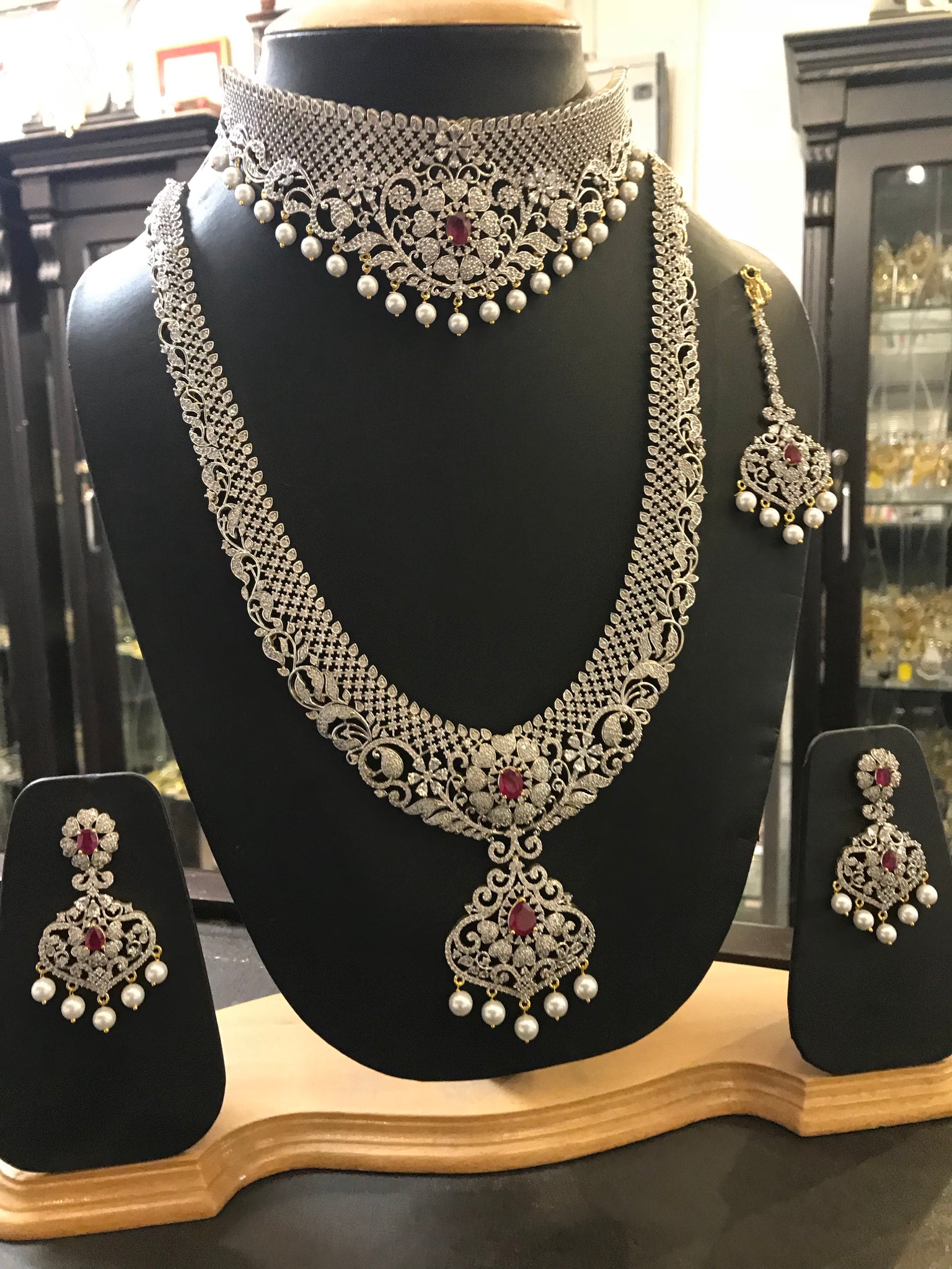 American Diamond AD Bridal set – Ricco India