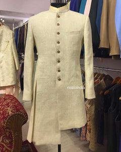 Ivory indowestern draped sherwani