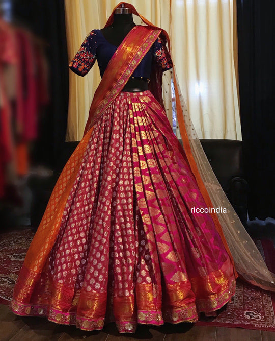 Ball gown benarsi bridal Lehenga – Ricco India