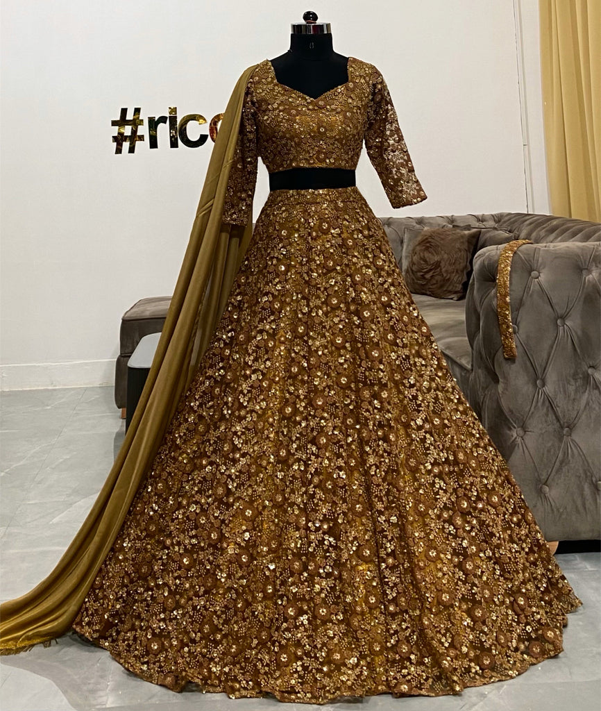 Copper lehenga – Ricco India